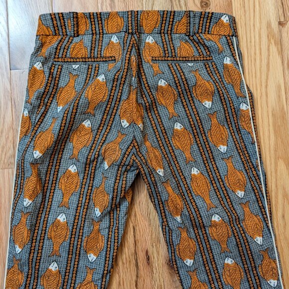 Cartonnier by Anthropologie Fish Print Charlie Trouser Pants RaRe Women's Size 0 - Picture 8 of 8